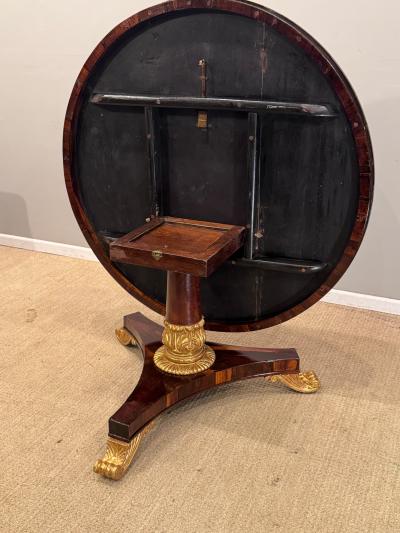 Regency Rosewood Carved gilded Tilt Top Table