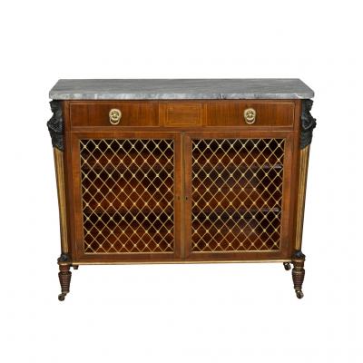 Regency Rosewood Ebonized and Gilded Credenza