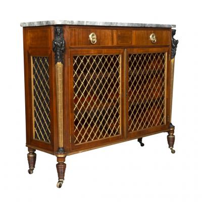 Regency Rosewood Ebonized and Gilded Credenza