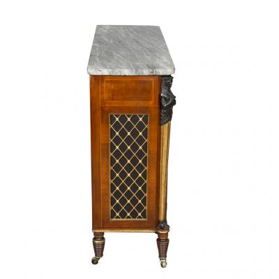Regency Rosewood Ebonized and Gilded Credenza