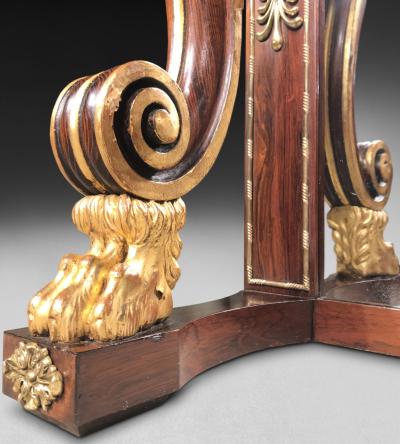 Regency Rosewood Gilt Console Table