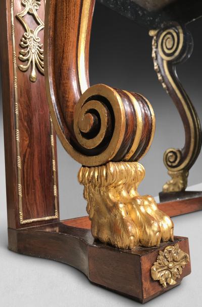 Regency Rosewood Gilt Console Table