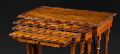 Regency Rosewood Nest of Four Tables