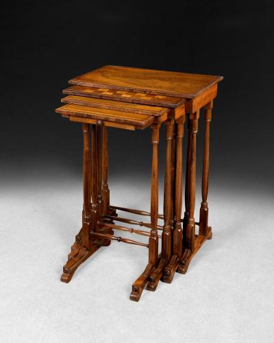 Regency Rosewood Nest of Four Tables