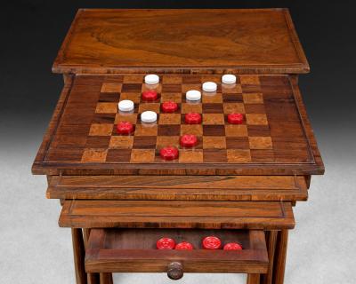 Regency Rosewood Nest of Four Tables