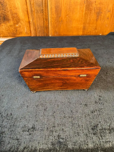 Regency Rosewood Sarcophagus Form Tea Caddy