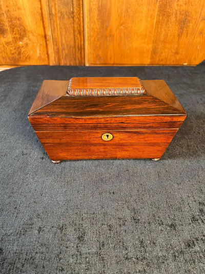 Regency Rosewood Sarcophagus Form Tea Caddy