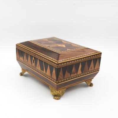 Regency Rosewood Specimen Box on Gilt Lion Paw Feet Circa 1810