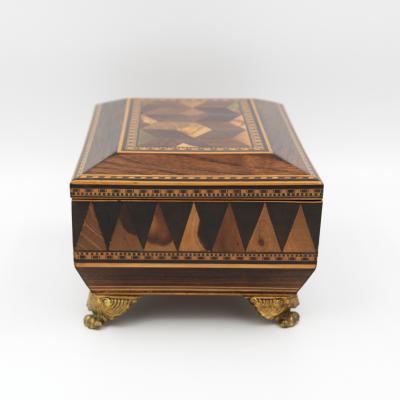 Regency Rosewood Specimen Box on Gilt Lion Paw Feet Circa 1810