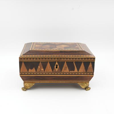 Regency Rosewood Specimen Box on Gilt Lion Paw Feet Circa 1810
