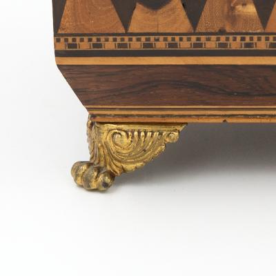 Regency Rosewood Specimen Box on Gilt Lion Paw Feet Circa 1810
