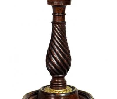 Regency Rosewood and Brass Candlestick Riser