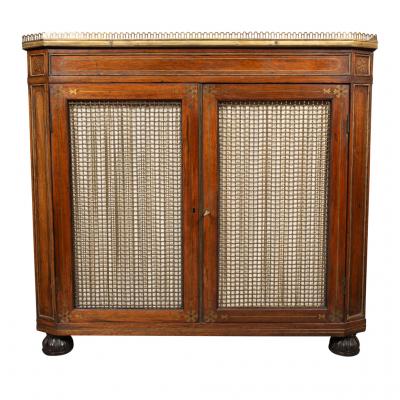 Regency Rosewood and Brass Inlaid Credenza