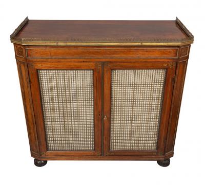 Regency Rosewood and Brass Inlaid Credenza