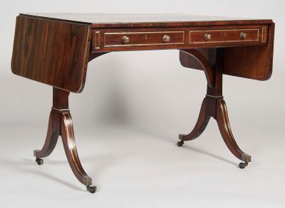 Regency Rosewood and Brass Mounted Sofa Table