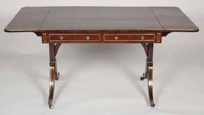 Regency Rosewood and Brass Mounted Sofa Table
