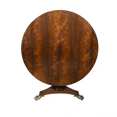 Regency Rosewood and Satinwood Center Table
