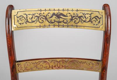 Regency Simulated Rosewood Brass Side Chair