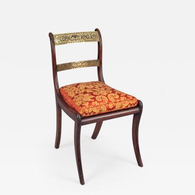 Regency Simulated Rosewood Brass Side Chair