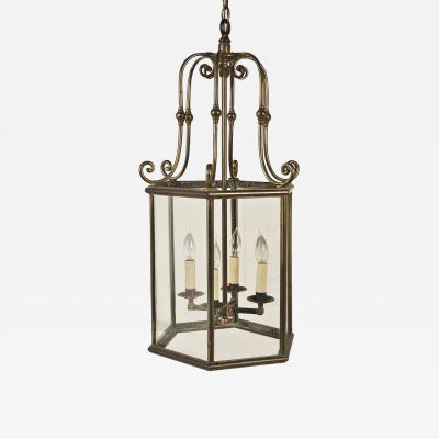 Regency Style Brass Glass Lantern circa 1900