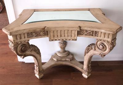 Regency Style Carved Italian Giltwood Console Tables a Pair
