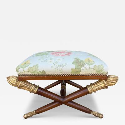 Regency Style Double Sabre Ottoman Stool Bench