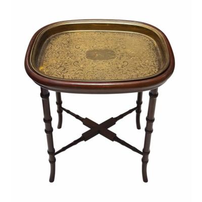 Regency Style Faux Bamboo Single Cocktail Tray Table