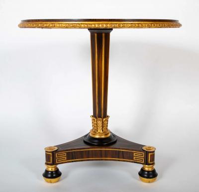 Regency Style Faux Grained Rosewood Pedestal Table