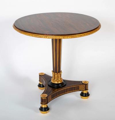 Regency Style Faux Grained Rosewood Pedestal Table
