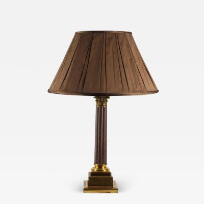 Regency Style Gilt Bronze Scagliola Marble Table Lamp by Rupert Hobbs