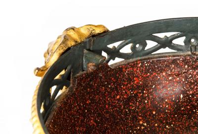 Regency Style Gilt and Faux Porphyry Iron Athenienne Jardinierre Plant Stand