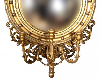 Regency Style Giltwood Convex Mirror
