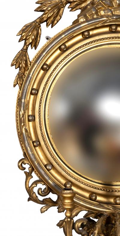 Regency Style Giltwood Convex Mirror