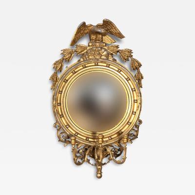 Regency Style Giltwood Convex Mirror