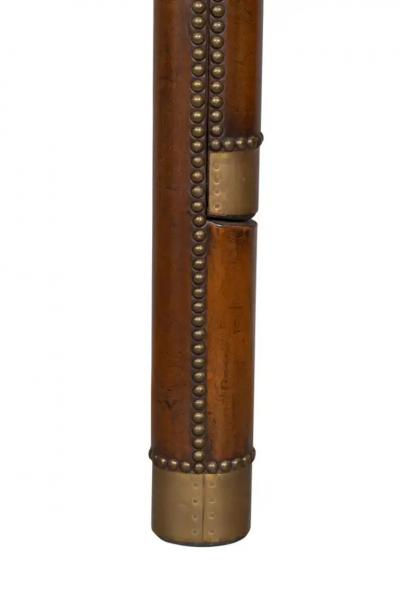 Regency Style Leather and Brass Stick Ladder