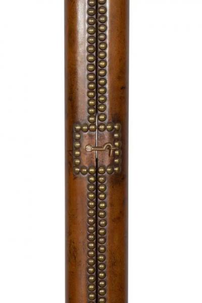 Regency Style Leather and Brass Stick Ladder