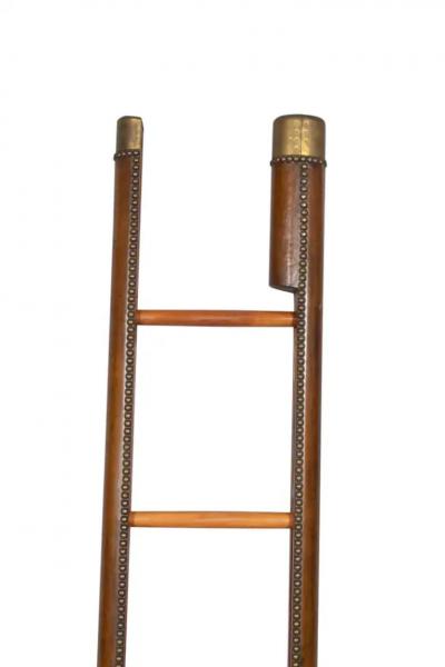 Regency Style Leather and Brass Stick Ladder