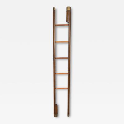 Regency Style Leather and Brass Stick Ladder