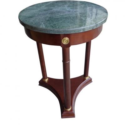 Regency Style Marble Pedestal Side Table