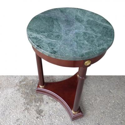 Regency Style Marble Pedestal Side Table