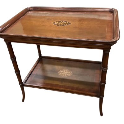 Regency Style Marquetry Inlaid Tray Top Table