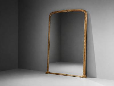 Regency Style Monumental Archtop Mirror Giltwood Mirror France 19th c 