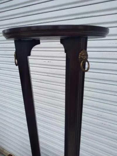 Regency Style Pedestal w Brass Accents