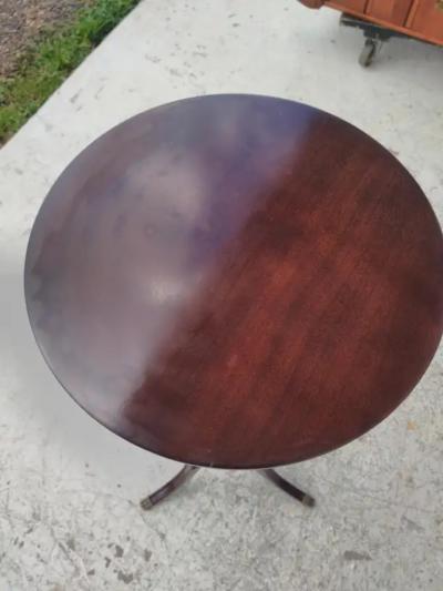 Regency Style Pedestal w Brass Accents