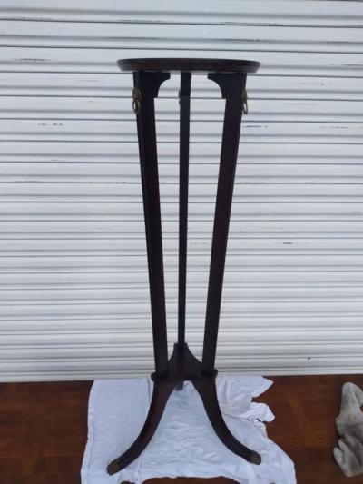 Regency Style Pedestal w Brass Accents