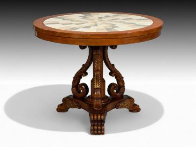 Regency Style Pine Stone Accent Tables USA 20th c 