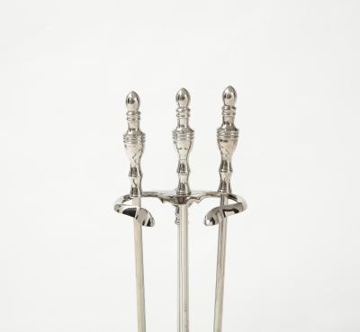 Regency Style Polished Nickel Firetools