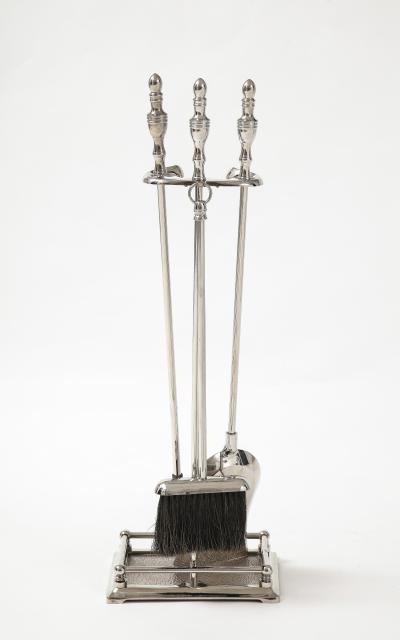 Regency Style Polished Nickel Firetools