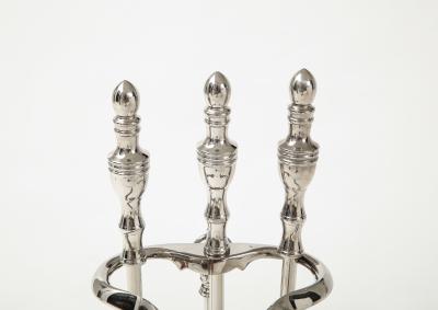 Regency Style Polished Nickel Firetools