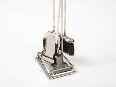 Regency Style Polished Nickel Firetools